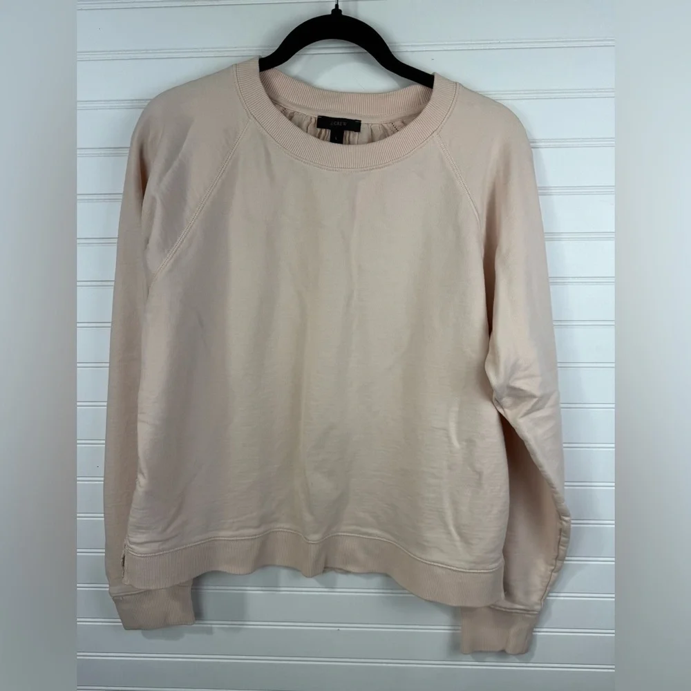 J.Crew women’s eyelet lace back peachy pink Crewneck Sweatshirt. Size large